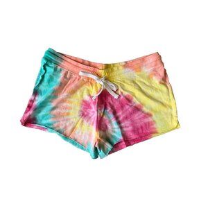 Dreamsicle Tie Dye Shorts Women’s XLarge Cotton Blend Drawstring Raw Hem NWT
